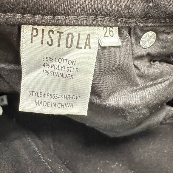 Pistola Black Colleen Split Hem Jeans High Rise Straight Leg Womens Size 26 - Picture 11 of 11